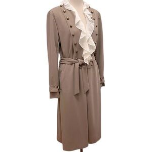 Military Napoleon Taupe Coat Topper Duster Size Small